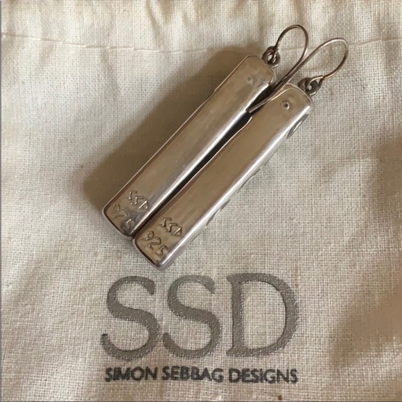 SIMON SEABBAG Sterling Silver Cheetah Print Earrings-NWOT - Picture 2 of 3